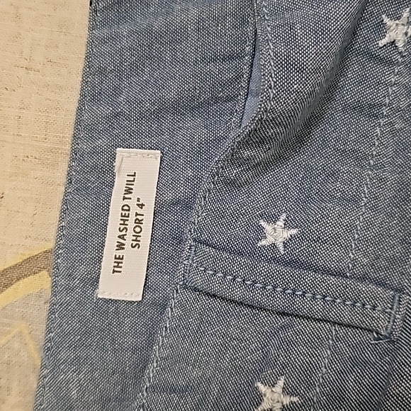 Loft (Size 4) Blue Cotton Star Embroidered "The Wash Twill" Shorts - Picture 3 of 5